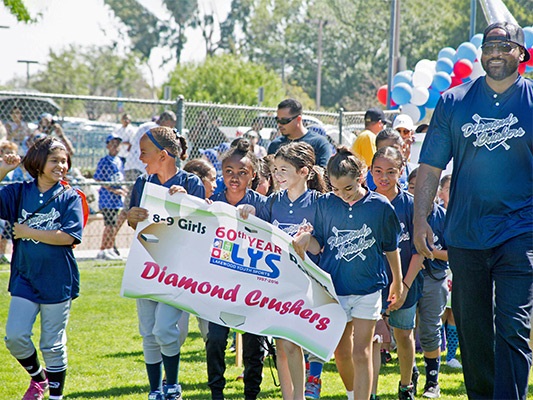 Lakewood Youth Sports volunteer coach and kids