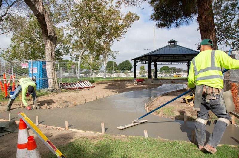 San Martin picnic shelter under construction