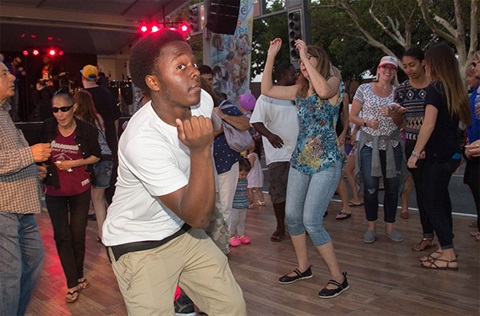 Dancer at Block Party event